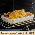 Pyrex (3-Piece) Ceramic Bakeware Set, Nonstick Casserole Dish with Handles, Lasagna Oven Pans, Bakers, For Baking, Roasting, Steaming, Rectangular