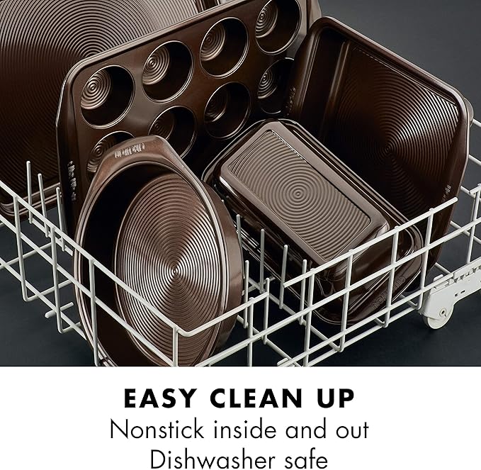 Circulon Nonstick Bakeware, Nonstick Cookie Sheet/Baking Sheet - 10 Inch x 15 Inch, Chocolate Brown (Pack of 2)