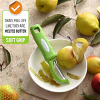 Spring Chef Premium Green Swivel Vegetable Peeler Set of 2, Stainless Steel Apple Peeler for Kitchen with Soft Grip Handle, Dishwasher Safe, Perfect for Potato, Carrot, Veggie, Fruit, Apple, Mango