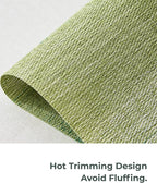 Leetaltree Gradient Green Woven Placemats Set of 6 - Heat Resistant Non-Slip Place mats for Dining Table, Washable Durable PVC Vinyl Woven Table Mats(Gradient Green, 6)