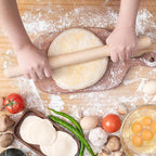 AISOSO French Rolling Pin, 17.7 Inches Wood Rolling Pins for Baking, Extra Long Classic Wooden Dough Roller for Fondant Pizza Pie Crust Cookie Pastry, Kitchen Baking Essentials, Light Yellow