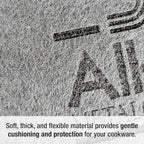 All-Clad Premium Cookware Protectors: Pot and Pan Protectors for Kitchen Organization - Perfect for Cast Iron, Steel, or Glass, 6-Piece, Black/Gray