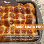 DaTerra Cucina Nonstick Roasting & Lasagna Pan – 16"x12"x3", Ceramic-Coated, Oven & Stovetop Safe to 600°F, Sturdy Base, PTFE, PFOA & Lead-Free, Durable & Stylish Deep Roasting Tray - Made in Italy