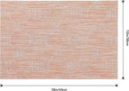 Leetaltree Coral Placemats Set of 6 - Heat Resistant Non-Slip Place mats for Dining Table, Washable Durable PVC Vinyl Woven Table Mats（Coral, 6）