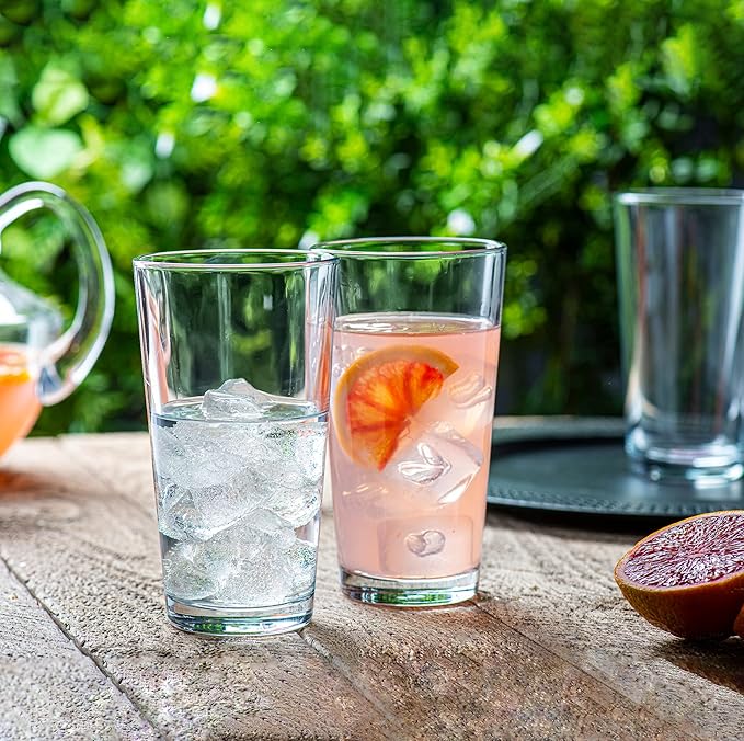 Drinking Glasses - Set of 10-16oz. Margarita Glass Cups - Dishwasher Safe Cocktail Clear Heavy Base Tall Beer Glasses, Water Glasses, Bar Glass, Wine, Juice, Iced Tea