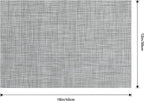 Leetaltree Linen Grey Placemats Set of 12 - Heat Resistant Non-Slip Place mats for Dining Table, Washable Durable PVC Vinyl Woven Table Mats（Linen Grey, 12）