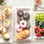 YHOSSEUN Porcelain Serving Platters Rectangular Trays White Serving Platters for Party, Stackable Serving Plates Set of 4,12 inch