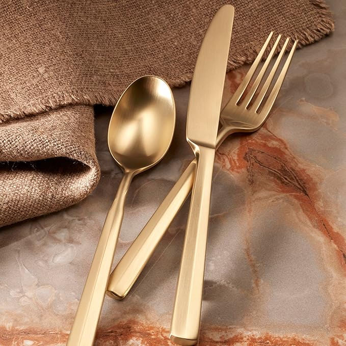 Oneida 897336 Ryder Satin Champagne 20-Piece Flatware Set