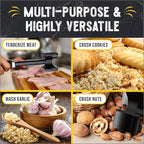 ﻿Checkered Chef Meat Tenderizer Tool - Dishwasher Safe Metal Kitchen Mallet for Tenderizing Chicken, Beef, Pork & Nuts with Non-Slip Grip