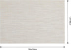 Leetaltree Beige White Placemats Set of 20 - Heat Resistant Non-Slip Place mats for Dining Table, Washable Durable PVC Vinyl Woven Table Mats(Beige White, 20)