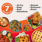 Instant Pot 10QT Air Fryer, 7-in-1 Functions with EvenCrisp Technology that Crisps, Broils, Bakes, Roasts, Dehydrates, Reheats & Rotisseries, Includes over 100 In-App Recipes, Stainless Steel