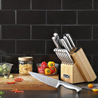 McCook® Knife Sets,German Stainless Steel Knife Block Sets with Built-in Sharpener