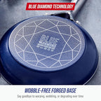 Blue Diamond 14 Piece Cookware Set, Diamond Infused PFAS & PFOA-Free Ceramic Nonstick Pots and Pans, Durable, Non Toxic, Metal Utensil Safe & Scratch Resistant, Dishwasher & Oven Safe, Blue