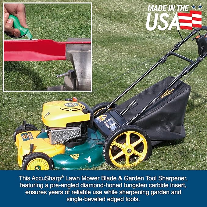 AccuSharp Large Garden Tools and Lawn Mower Blades Sharpener, Ideal for Loopers, Pruners and Shears, Safe, Easy-to-Use, Made in the USA