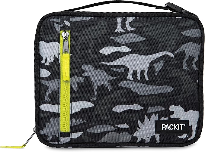 Packit, Box Lunch Freezable Dino Camo Charcoal