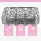 PLASTICPRO Aluminum Foil Muffin Pans Reusable and Disposable, Holds 12 Mini Cupcakes/Muffin foil Pan Pack of 20