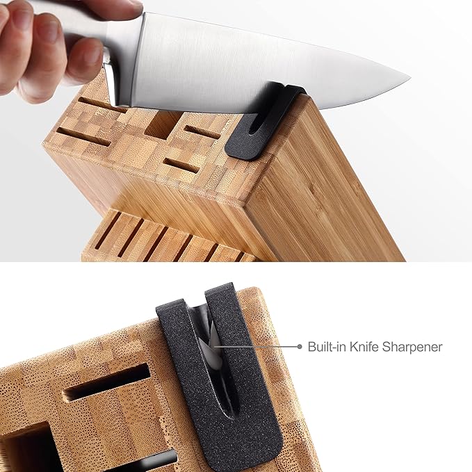 McCook® Knife Sets,German Stainless Steel Knife Block Sets with Built-in Sharpener
