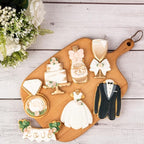 Flycalf Cake Cookie Cutter Wedding with Plunger Stamps Handle Biscuit Cutter Baking Decorating Bridal Shower Gifts PLA Kitchen for Kids 3.5" Embossing Stamps Mold Supplies Fondant Tools