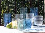 Beaded 14 oz Durable Acrylic Wine Glasses, Shatter-Resistant and Dishwasher-Safe Indoor/Outdoor Drinkware, Glass for Wine, Sangria, and Spritzers - Sea Green - Set of 6