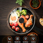 12 Inch Pan Lid For Pots Pans and Skillets, Cast Iron Skillet Lid, Large Tempered Glass Pan Lids, Replacement Pan Cover for Frying, Crock Pot Lid with Stainless Steel Rim, Cookware Pot Covers