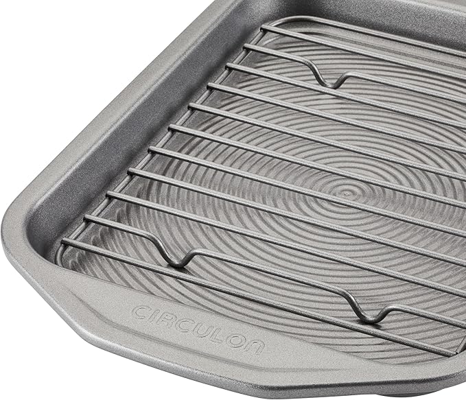 Circulon Total Bakeware Nonstick Toaster Oven & Personal Pizza Pan Baking Set, 4-Piece
