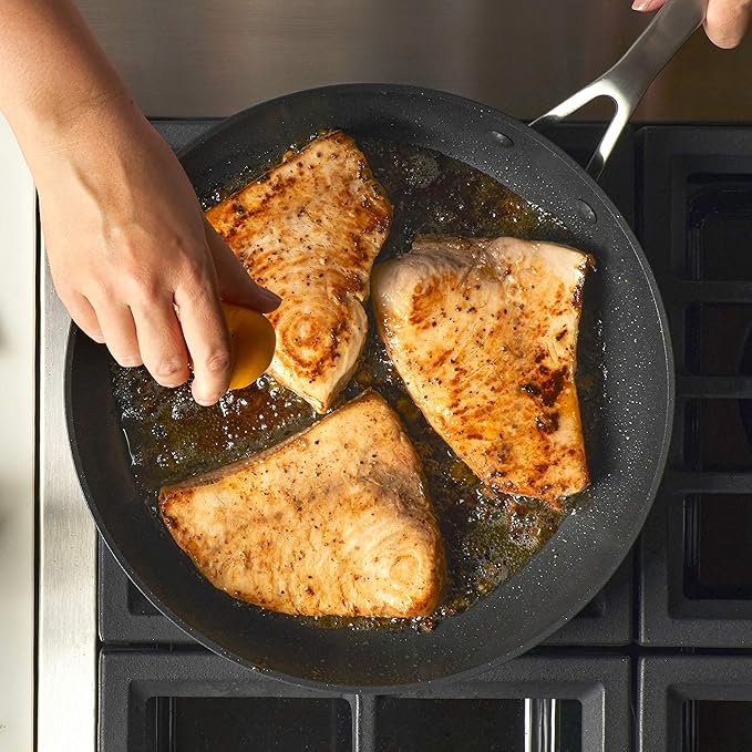 KitchenAid Hard Anodized Induction Nonstick Fry Pan/Skillet with Lid, 12.25 Inch, Matte Black