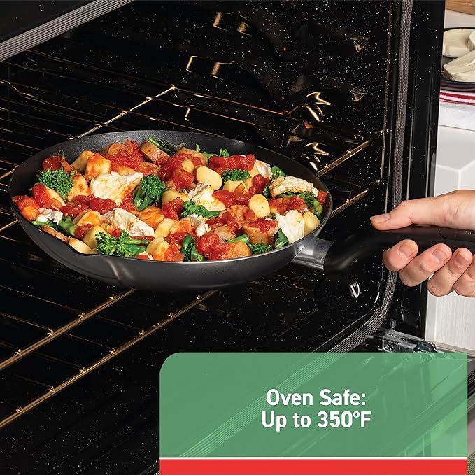 T-fal Specialty Nonstick Handy Pot with Glass Lid 3 Quart Oven Safe 350F Cookware, Pots and Pans, Dishwasher Safe Black