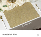 Leetaltree Gold Placemats Set of 24 - Heat Resistant Non-Slip Place mats for Dining Table, Washable Durable PVC Vinyl Woven Table Mats(Luxury Gold, 24)