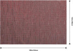 Leetaltree Burgundy Placemats Set of 4 - Heat Resistant Non-Slip Place mats for Dining Table, Washable Durable PVC Vinyl Woven Table Mats（Burgundy, 4）
