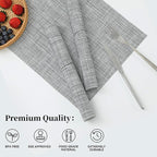 Leetaltree Linen Grey Placemats Set of 12 - Heat Resistant Non-Slip Place mats for Dining Table, Washable Durable PVC Vinyl Woven Table Mats（Linen Grey, 12）