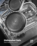 Nonstick Sauce Pan with Lid, Non-Toxic Tri-Ply Hybrid Ceramic Saucepan, 2.5 Quart Stainless Steel Pans, PFAS/PFOA/PTFE Free, Dishwasher & Oven Safe, Induction Compatible