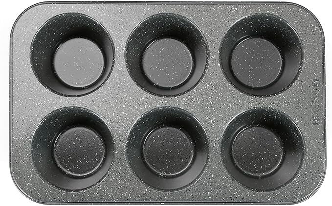Monfish large muffin pan Jumbo Cupcake tin grey stone finish non sticking 3.5x1.75 inch cup