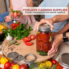FORJARS - Canning Lids Regular Mouth, 100-Pack – Create Airtight Seals on Mason Jars to Preserve Food for Meal Prep & Food Storage – 2.7 In. Steel Lids with Silicone Seals – Canning Supplies