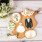 Flycalf Wedding Cookie Cutters Oak Leaf with Plunger Stamps Handle Holiday PLA Cake Shapes Baking Molds Gifts for Kids Party 3.5" Kitchen Cake Supplies