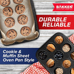 BAKKEN 6-Piece Kitchen Baking Pan Set - Commercial Grade Carbon Steel Bakeware, With Nonstick Coating, Stackable and Space-saving Design, PFOA, PFOS, PTFE Free, Oven Safe (Up To 450°F), Gray Marble
