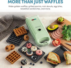 AROMA® Swap & Flip Waffle Maker with Removable Plates: 3-in-1 Panini Press, Mini Donut Maker, and Waffle Iron