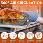 15.6" X 11.6" Large Air Fryer Basket for Oven, Oven Air Fryer Basket and Tray Set With 30PCS Parchment Papers, Stainless Steel Air Fryer Pan and Crisper Tray for Frying Baking