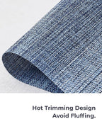 Leetaltree Gradient Blue Woven Placemats Set of 4 - Heat Resistant Non-Slip Place mats for Dining Table, Washable Durable PVC Vinyl Woven Table Mats(Gradient Blue, 4)