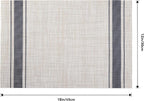 Leetaltree Khaki-Blue Placemats, Heat Resistant Non-Slip Place mats for Dining Table, Washable Durable PVC Vinyl Woven Table Mats (Set of 8)