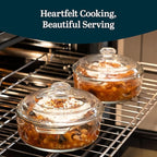 Libbey Baker's Basics 2 Piece Glass Dishes with Lids - Elegant Casserole Dishes for Oven with Lids - Versatile Baking Dish to Store Leftovers & More