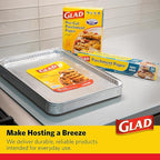 Glad Disposable Bakeware Aluminum Rectangular Cookie Sheets for Baking and Roasting, 12 Count-16" x 11" x 0.25" - Textured, Made from Aluminum - Baking Sheets, Baking Pans, Foil Cookie Sheet