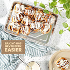 PLASTICPRO Aluminum Pans 20 Pack Disposable Cookie Sheets 9'' x 13'' Baking Pans Premium Quality Heavy Duty Cookie Sheet Pans