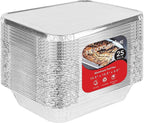 Stock Your Home Disposable Aluminum Pans with Lids 9x13 (25 Pans and 25 Lids), Food Containers for Baking, Cooking, Heating, Storing and Prepping