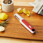 Zyliss Soft Skin Fruit & Vegetable Peeler - Stainless Steel Serrated Peeler - Perfect for Potato, Cucumber, Carrot, Apple, Orange, Tomatoes, & More - Comfort Grip Peeler Kitchen Tool - Red