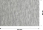 Leetaltree Silver Placemats Set of 12 - Heat Resistant Non-Slip Place mats for Dining Table, Washable Durable PVC Vinyl Woven Table Mats（Sliver, 12）