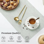 Leetaltree Mint Cream Placemats Set of 6 - Heat Resistant Non-Slip Place mats for Dining Table, Washable Durable PVC Vinyl Woven Table Mats（Mint Cream, 6）