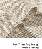 Leetaltree Beige White Placemats Set of 24 - Heat Resistant Non-Slip Place mats for Dining Table, Washable Durable PVC Vinyl Woven Table Mats(Beige White, 24)