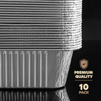 PLASTICPRO 10 Pack Aluminum Pans 13'' x 21" Disposable Pans with Covers Heavy Duty 20 lb Foil Pans for Baking and Cooking