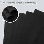 Leetaltree Black Frame Placemats Set of 8 - Heat Resistant Non-Slip Place mats for Dining Table, Washable Durable PVC Vinyl Woven Table Mats（Black Frame, 8）