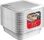 Stock Your Home 8x8 Foil Pans with Lids (20 Pack) 8 Inch Square Aluminum Pans with Covers -Disposable Food Containers Great for Baking Cake, Cooking, Heating, Storing, Prepping Food